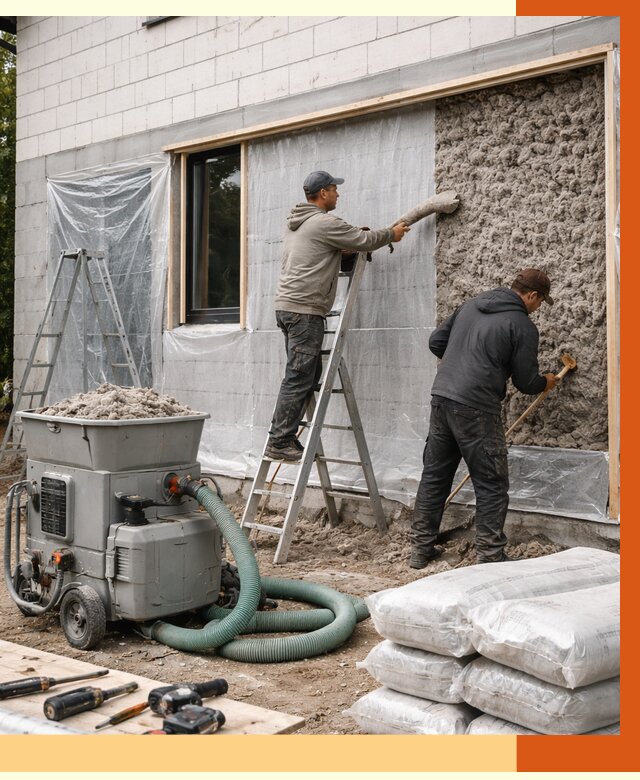Утепление дома из газобетона эковатой в Биробиджане от 4562 руб./м2 | ТепломастерБрб